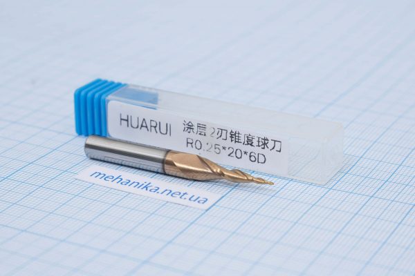 Фреза твердосплавна конусна, з радіусним кінцем, D6*L50, HRC60