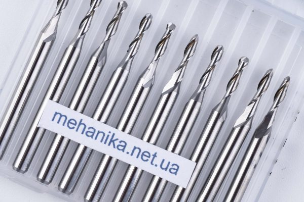 Фреза RS твердосплавна спіральна, радіусна, 2 ножі, R0.75-1.5 мм