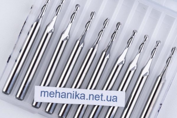 Фреза RS твердосплавна спіральна, радіусна, 2 ножі, R0.75-1.5 мм