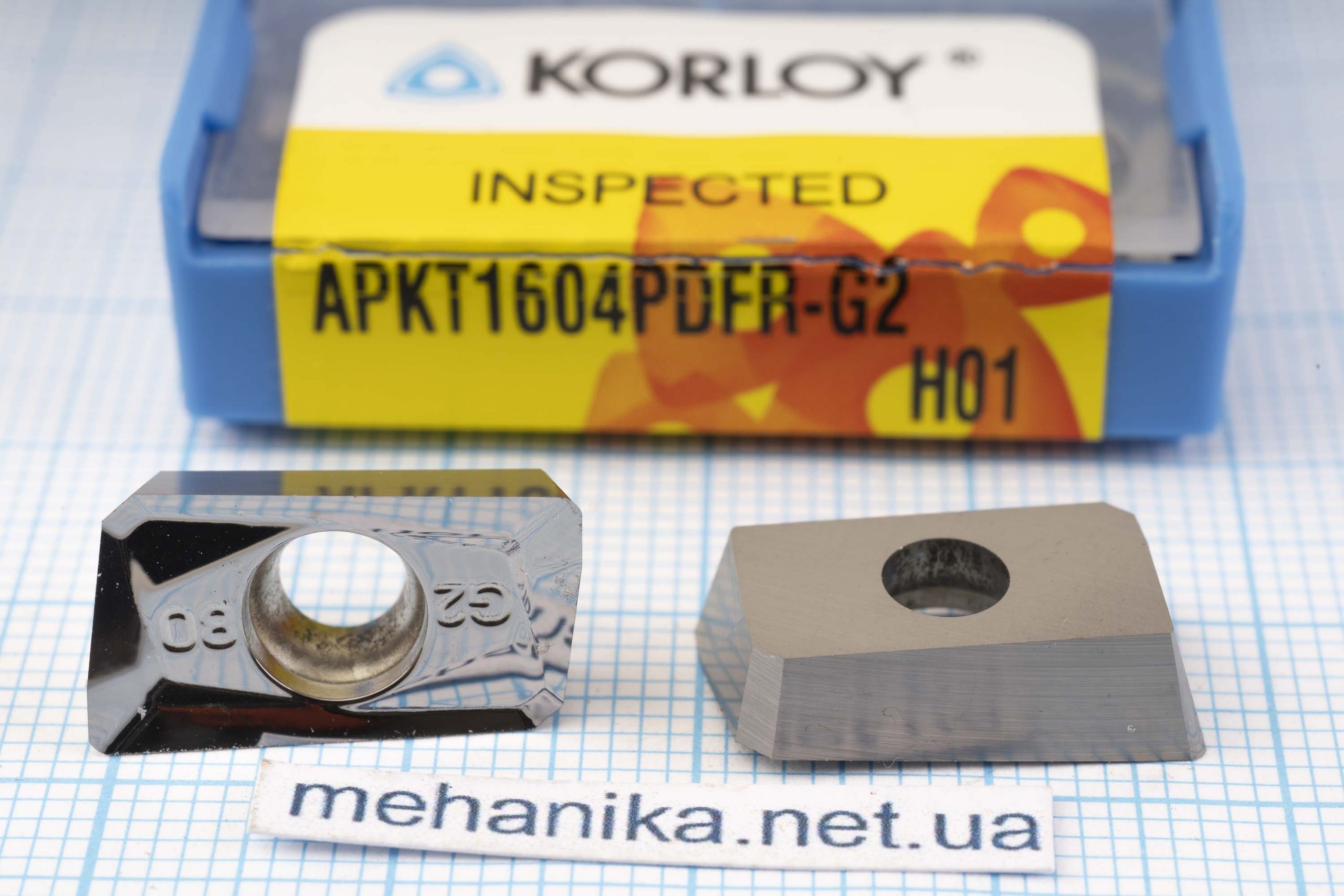 Вставка фрезерна (різець) APKT160404PDFR-G2 H01 KORLOY 45 HRC