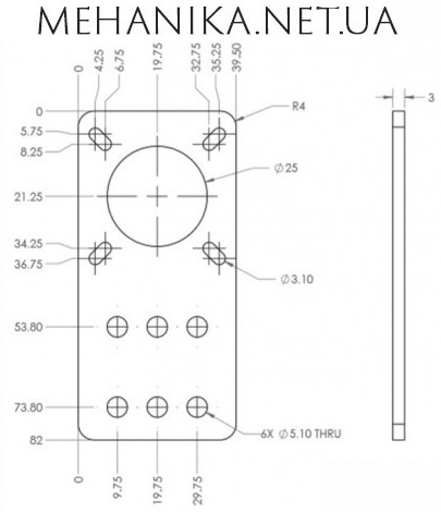 Кронштейн крокового двигуна Nema17