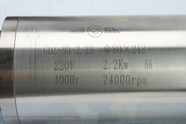 Шпиндель GDZ-80-2.2 (2.2kW, d80мм), цанга ER20, з рідинним охолодженням