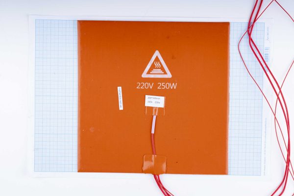 Килимок нагрівальний силіконовий 200х200 для столу 3D-принтера (220V, 250W)