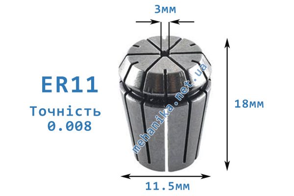 Цанга АА ER11, точність 0.008