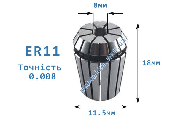 Цанга АА ER11, точність 0.008