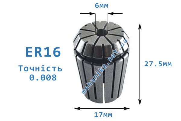 Цанга АА ER16, точність 0.008