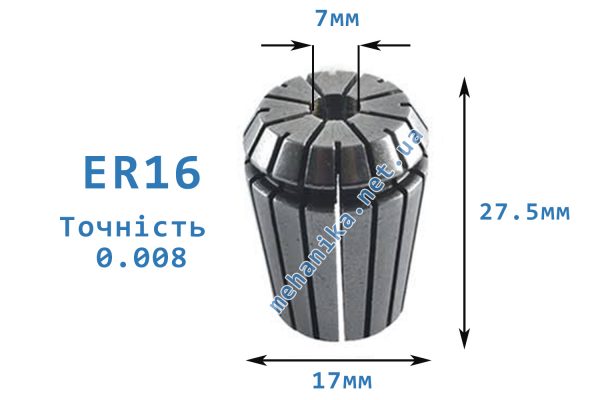 Цанга АА ER16, точність 0.008