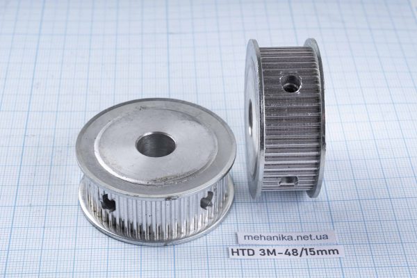 Шків зубчастий HTD 3М, без фланця, 48 зубів, ремінь 15 мм, отвір 12 мм