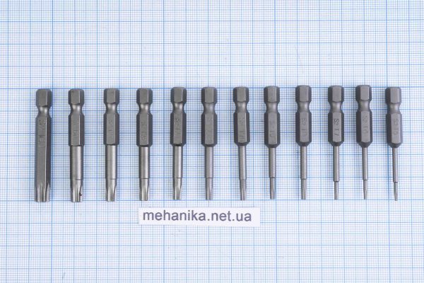 Біта Torx з шестигранним хвостовиком, набір 12 шт