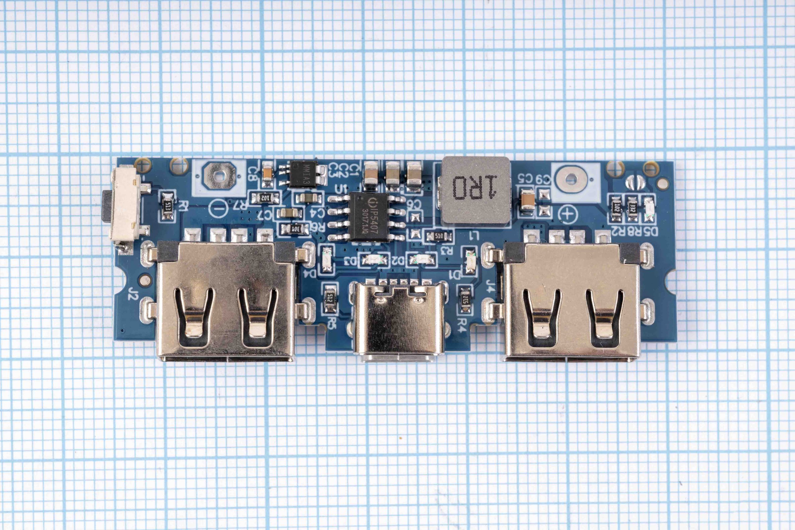 Контролер заряду Li-ion, модуль для повербанку 2х5V2.4A (LX-LBU2C)