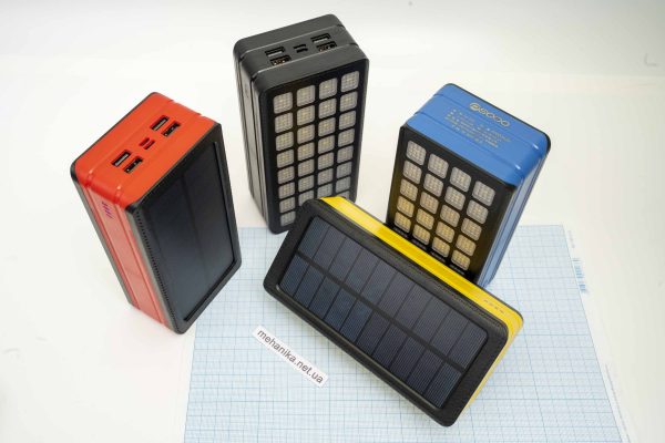 Повербанк 50000mAh, з прожектором та сонячною панеллю
