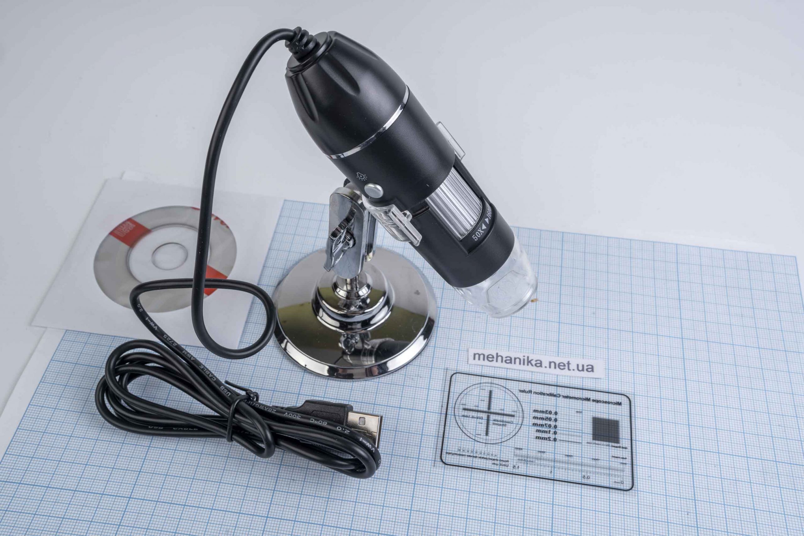 Мікроскоп USB, цифровий (50x-1600x) з LED підсвічуванням