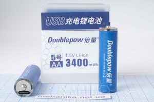 Акумулятор-батарейка пальчикова Doublepow, АА 1.5V 3400 mWh Type-C