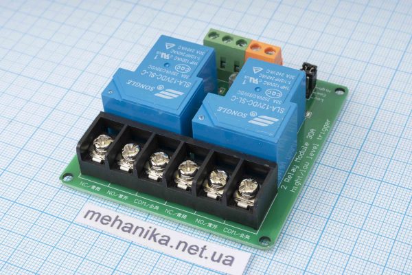 2-канальний модуль реле 12V30А SLA-12VDC-SLC