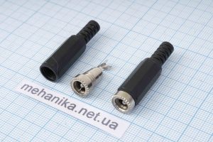 Роз'єм гніздо 5.5x2.1, чорний з розбірним корпусом.
