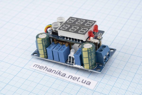 Перетворювач напруги MPPT знижуючий, DC-DC, 6-36V/1,25-35V 5A, з дисплеєм