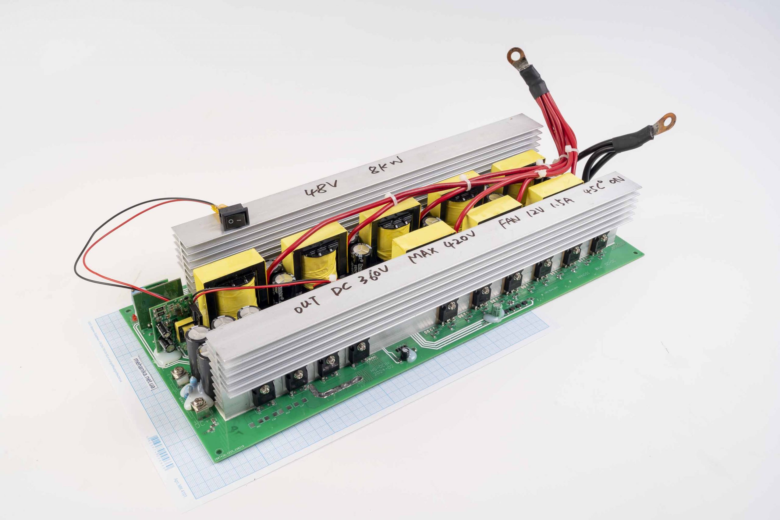 Модуль інвертора підвищуючий, трансформаторний, DC-DC 10000W (10kW) 48V/320-420V, тільки плата