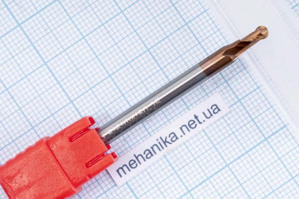 Фреза твердосплавна спіральна, радіусна, 2 ножі, R=1.0-5.0, L=50-75 мм, d=4-10 мм, HRC60
