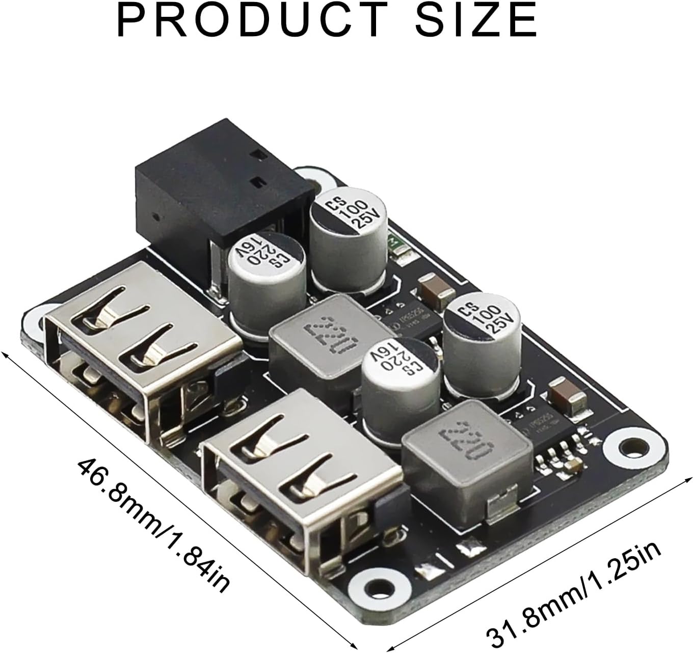 Контролер швидкого заряджання з протоколом QC3.0, 6-32V/2.4A/2x18W, 2xUSB-A, DC 5.5x2.1