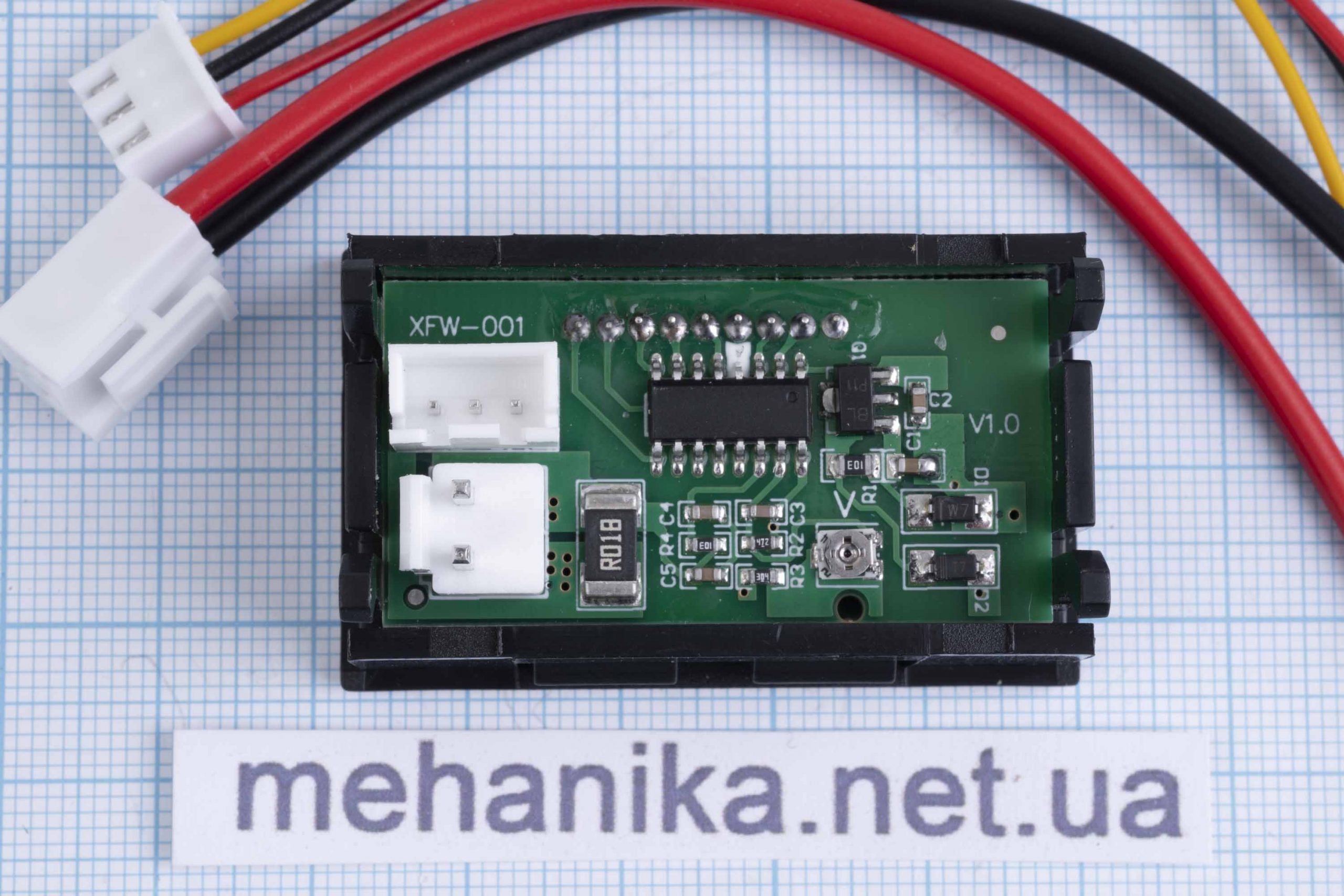 Voltmetr + ampermetr cifrovij 10A XFW-001, 5-30V postijnogo strumu