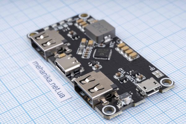Контролер заряду Li-ion P5328P, модуль для повербанку QC3.0, 2хUSB-A, Type-C, microUSB