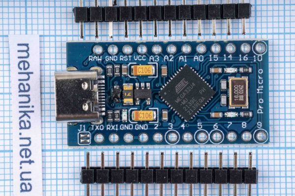 Контролер Arduino Pro Micro Leonardo Atmega32U4, Type-C