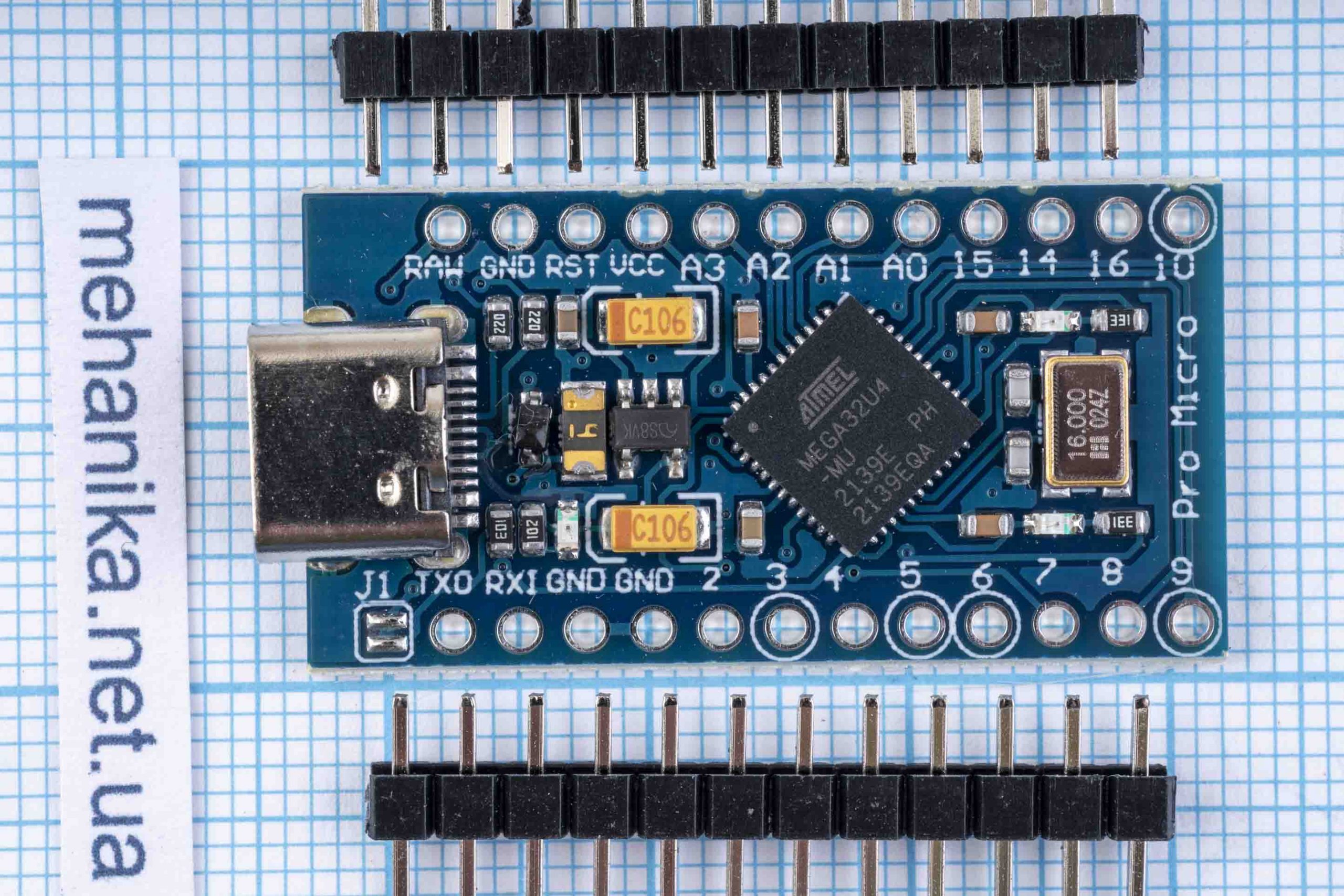 Контролер Arduino Pro Micro Leonardo Atmega32U4, Type-C