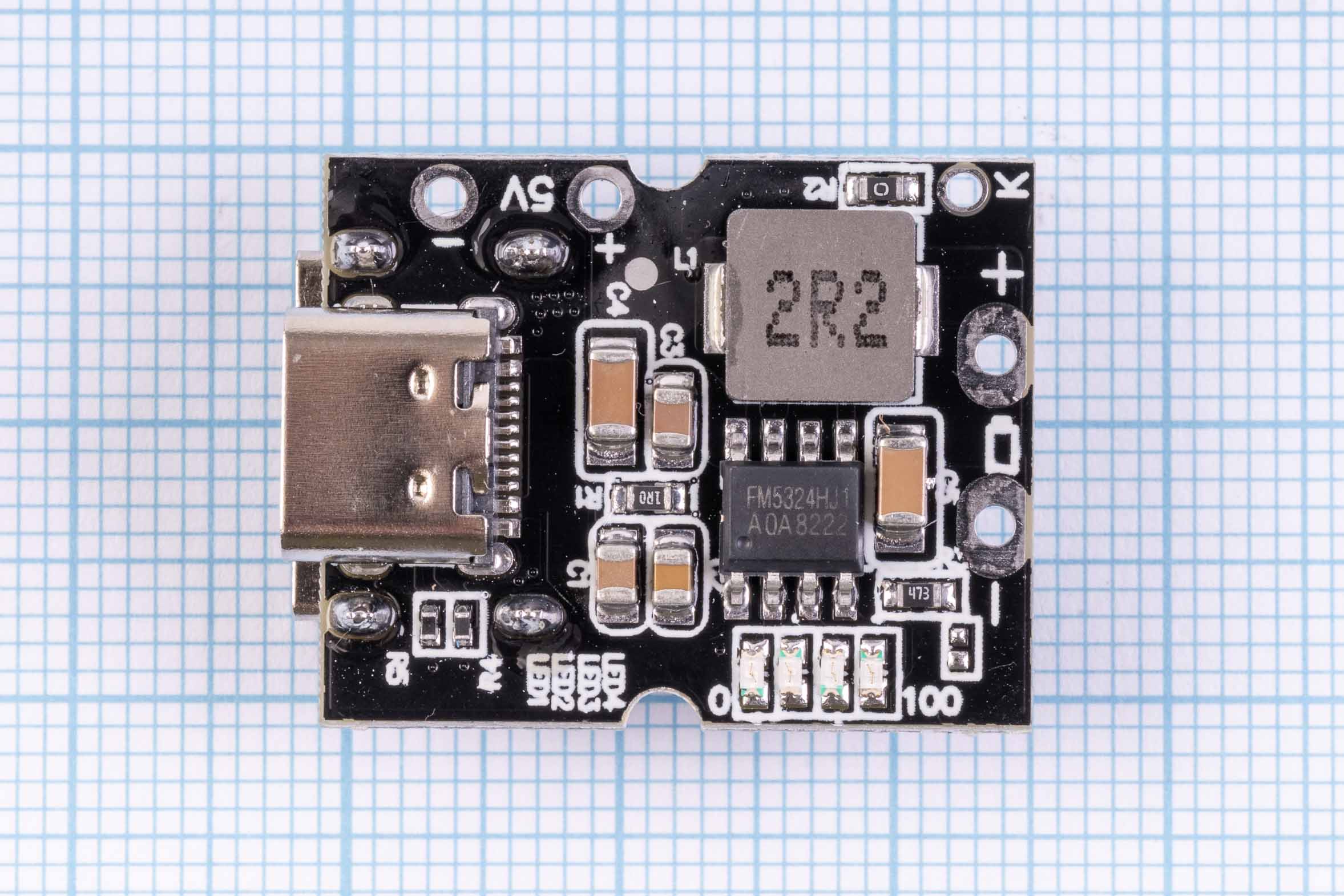 Плата powerbank Type-C+USB-A 5V/2.4A Li-Ion акумулятор з індикацією заряду