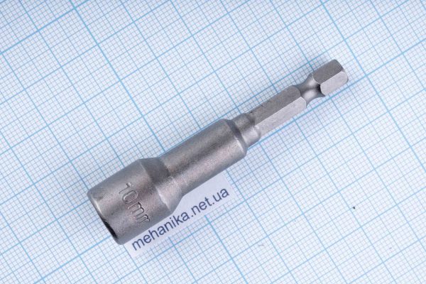 Головка торцева з шестигранним хвостовиком HEX 1/4", магнітна, M6-M14, L=65мм