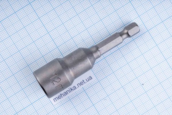 Головка торцева з шестигранним хвостовиком HEX 1/4", магнітна, M6-M14, L=65мм