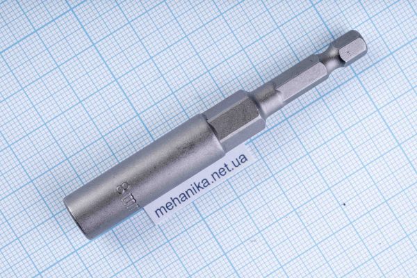 Головка торцева з шестигранним хвостовиком HEX 1/4", немагнітна, M5.5-M14, L=80мм