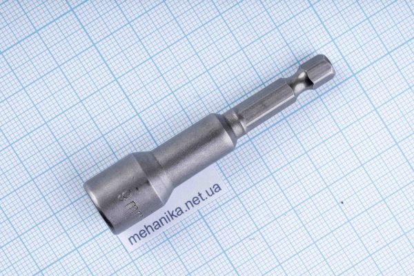 Насадка торцева з шестигранним хвостовиком HEX 1/4", магнітна, M6-M14, L=65мм