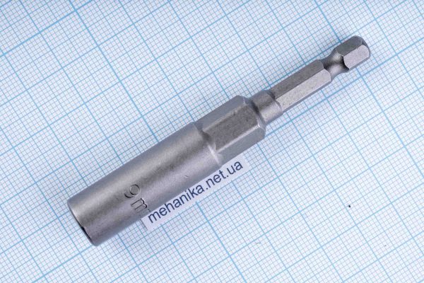 Головка торцева з шестигранним хвостовиком HEX 1/4", немагнітна, M5.5-M14, L=80мм