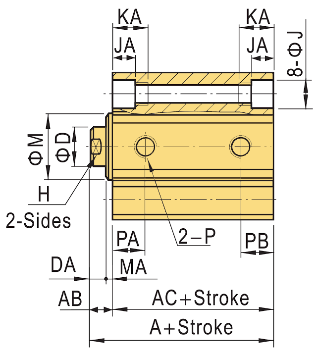 Пневмоциліндр SDA_КРЕСЛЕННЯ