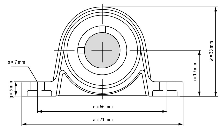 Підшипник опорний фланцевий KP001, 12 мм
