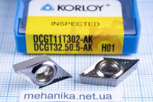 Вставка токарна (різець) DCGT11T302-AK H01 KORLOY 45 HRC