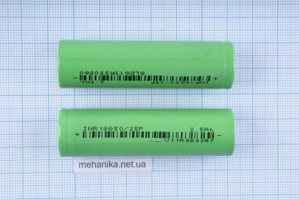 Акумулятор Li-Ion EVE INR18650-25P 2500mAh/30A, 12С високострумовий - Зображення 2