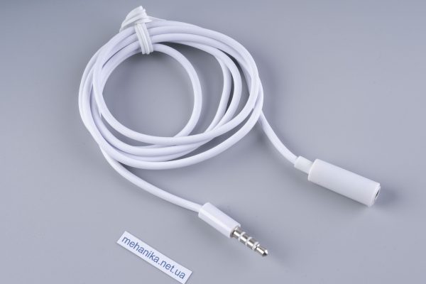 Аудіо-кабель AUX mini-Jack 3.5мм TRRS Male/Female, прямий, ПВХ, 100 см
