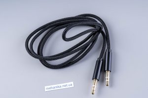 Аудіо-кабель AUX mini-Jack 3.5 мм, прямий, нейлон, 120 см