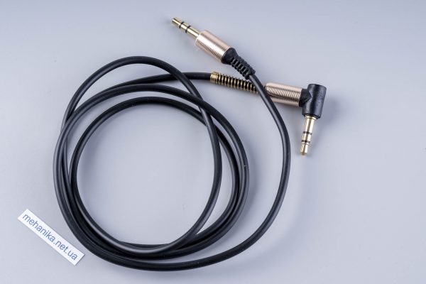 Аудіо-кабель AUX mini-Jack 3.5 мм, кутовий, TPE, 120 см