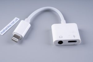 Адаптер-перехідник для iPhone та iPad, Lightning (Male)/mini-Jack 3.5 mm+Lightning (Female), 10 см