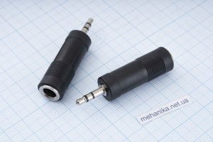 Адаптер-перехідник, mini-Jack 3.5 mm Male/Jack 6.35 mm Female, 3 PIN TRS