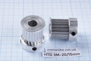 Шків зубчастий HTD 3М, з фланцем, 20 зубів, ремінь 15 мм