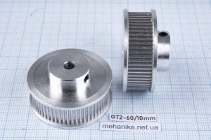 Шків зубчастий GT2, з фланцем, 60 зубів, ремінь 10 мм, отвір 5 мм