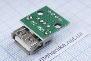 Модуль роз'єм-гніздо USB 2.0 Female на платі DIP 2.54