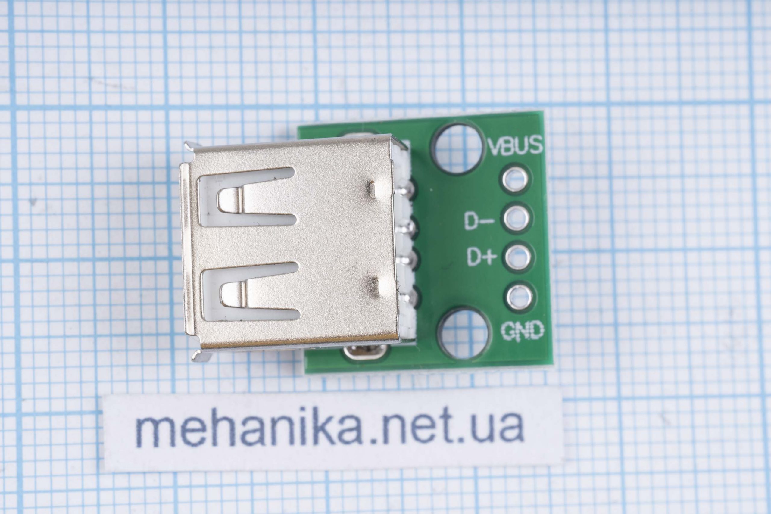 Модуль роз'єм-гніздо USB 2.0 Female на платі DIP 2.54