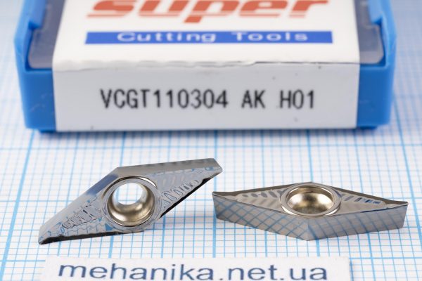 Вставка токарна (різець) VCGT110304-AK H01 KORLOY 45 HRC