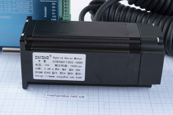 Кроковий двигун з енкодером Nema23(57) CNYOHO 57BYGH112EC-1000 3.6Nm, 3.0А + гібридний серводрайвер CNYOHO YH57HX