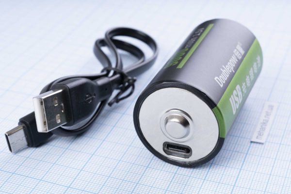 Акумулятор-батарейка Doublepow, Type D (R20) 1.5V 9000 mWh Type-C