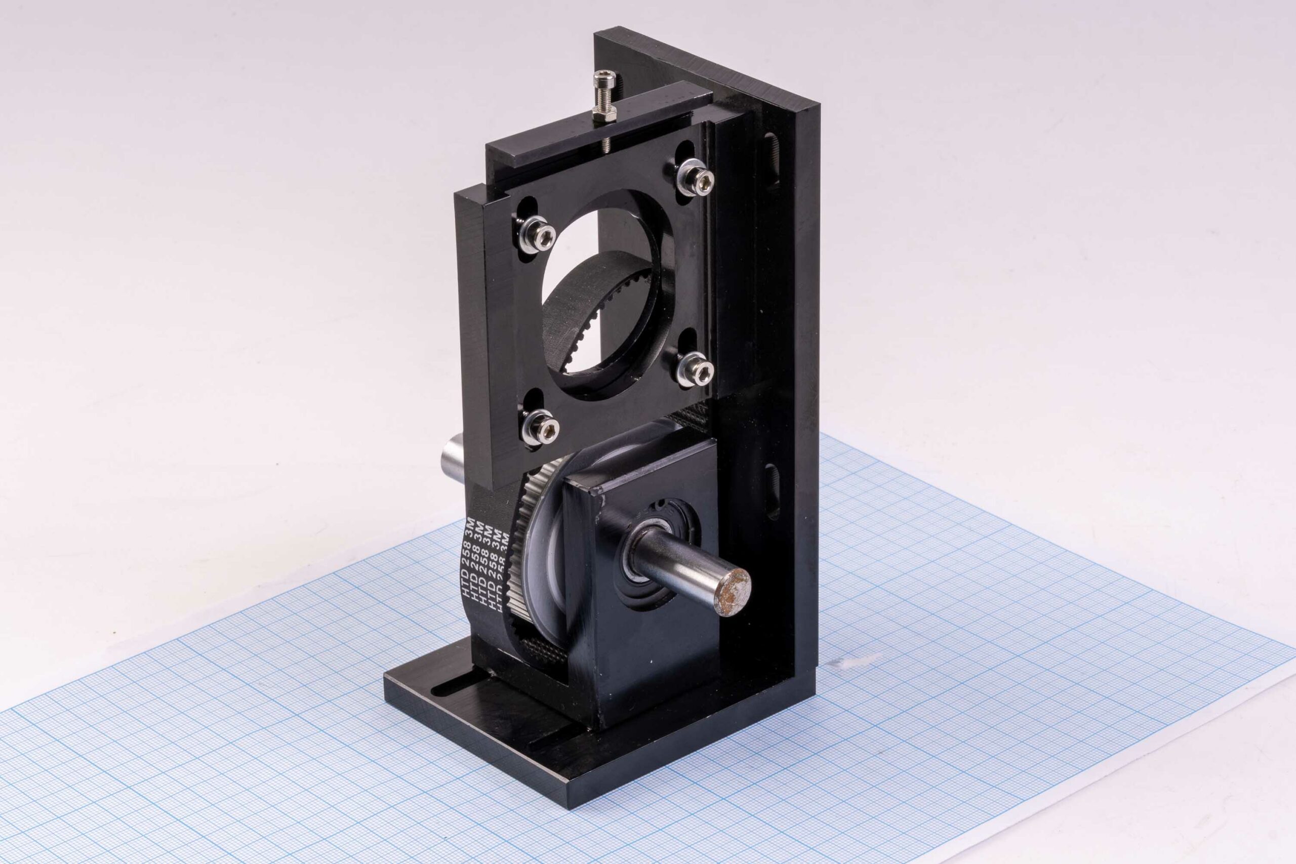 Ремінний редуктор крокового двигуна NEMA 23 для лазерного верстата з двохстороннім валом d12 мм, шків 60 зубів